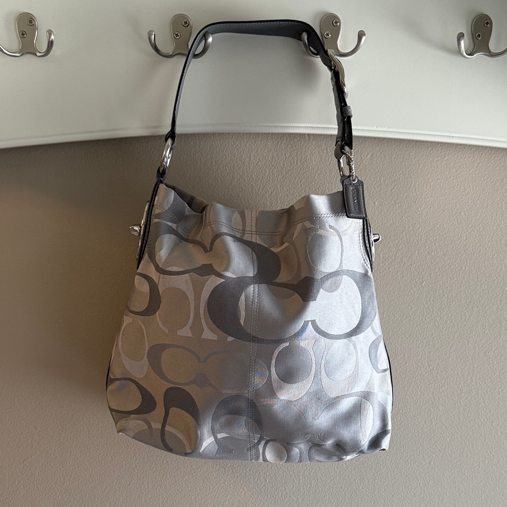 Coach Gray Monogram shoulder bag